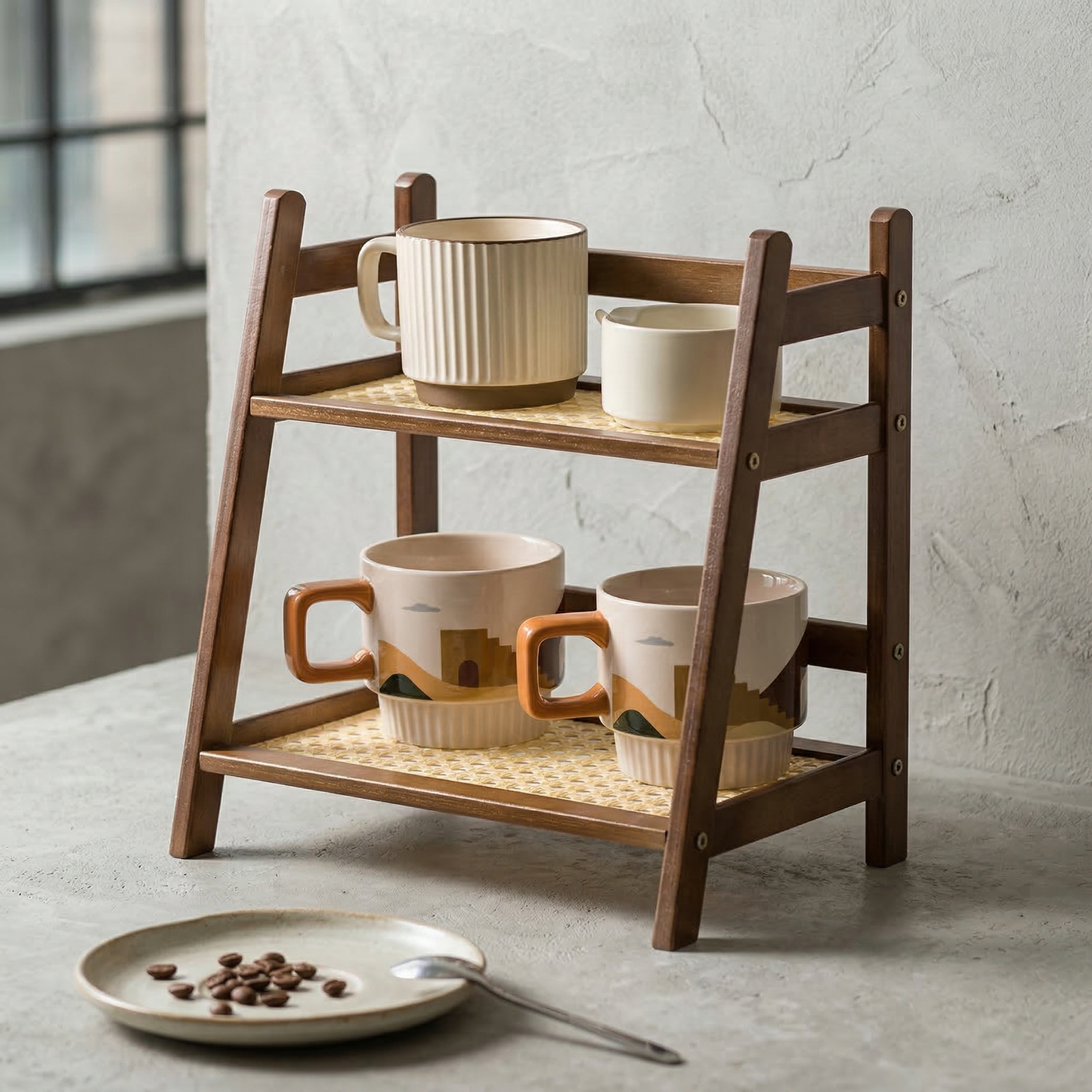 Bamboo Tiered Countertop Organiser