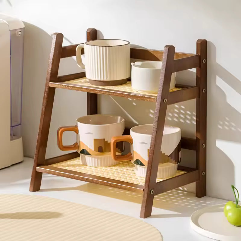 Bamboo Tiered Countertop Organiser