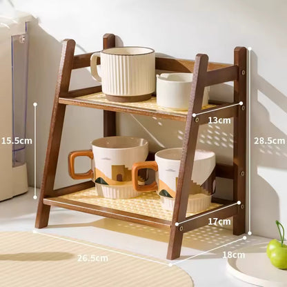 Bamboo Tiered Countertop Organiser
