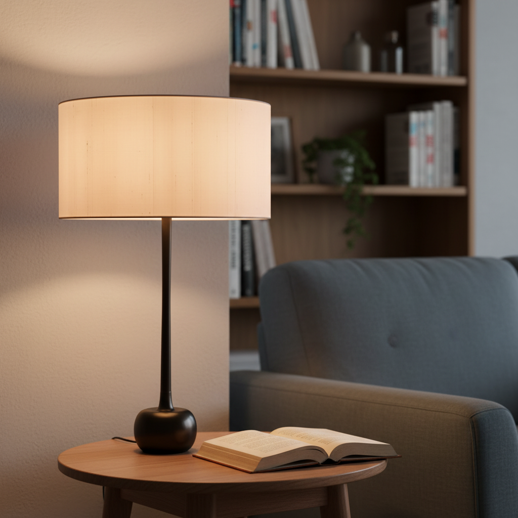 Modern Cordless Linen Table Lamp