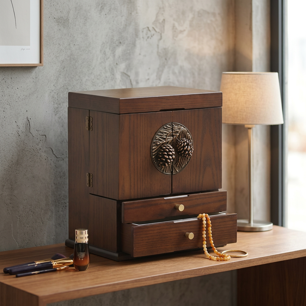Walnut Jewellery and Vanity Chest