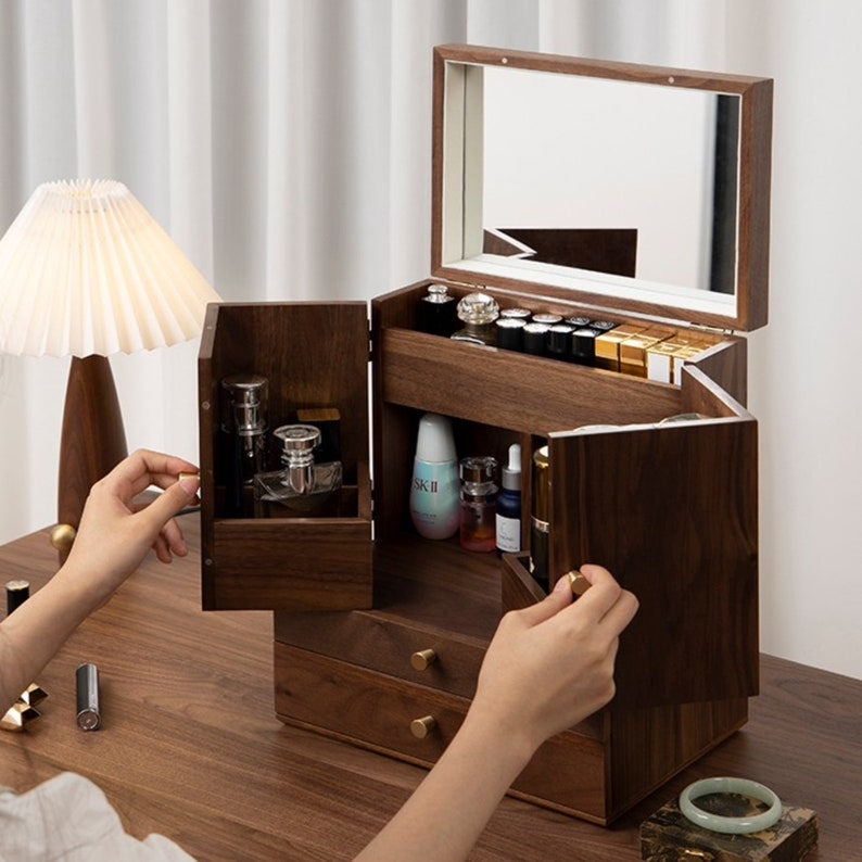 Walnut Jewellery and Vanity Chest