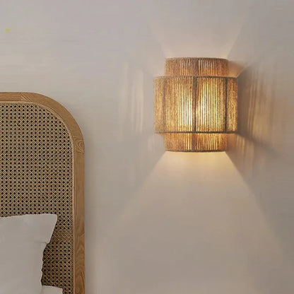 Woven Rattan Wall Light