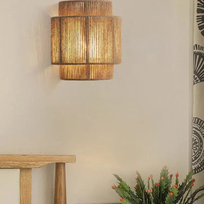 Woven Rattan Wall Light